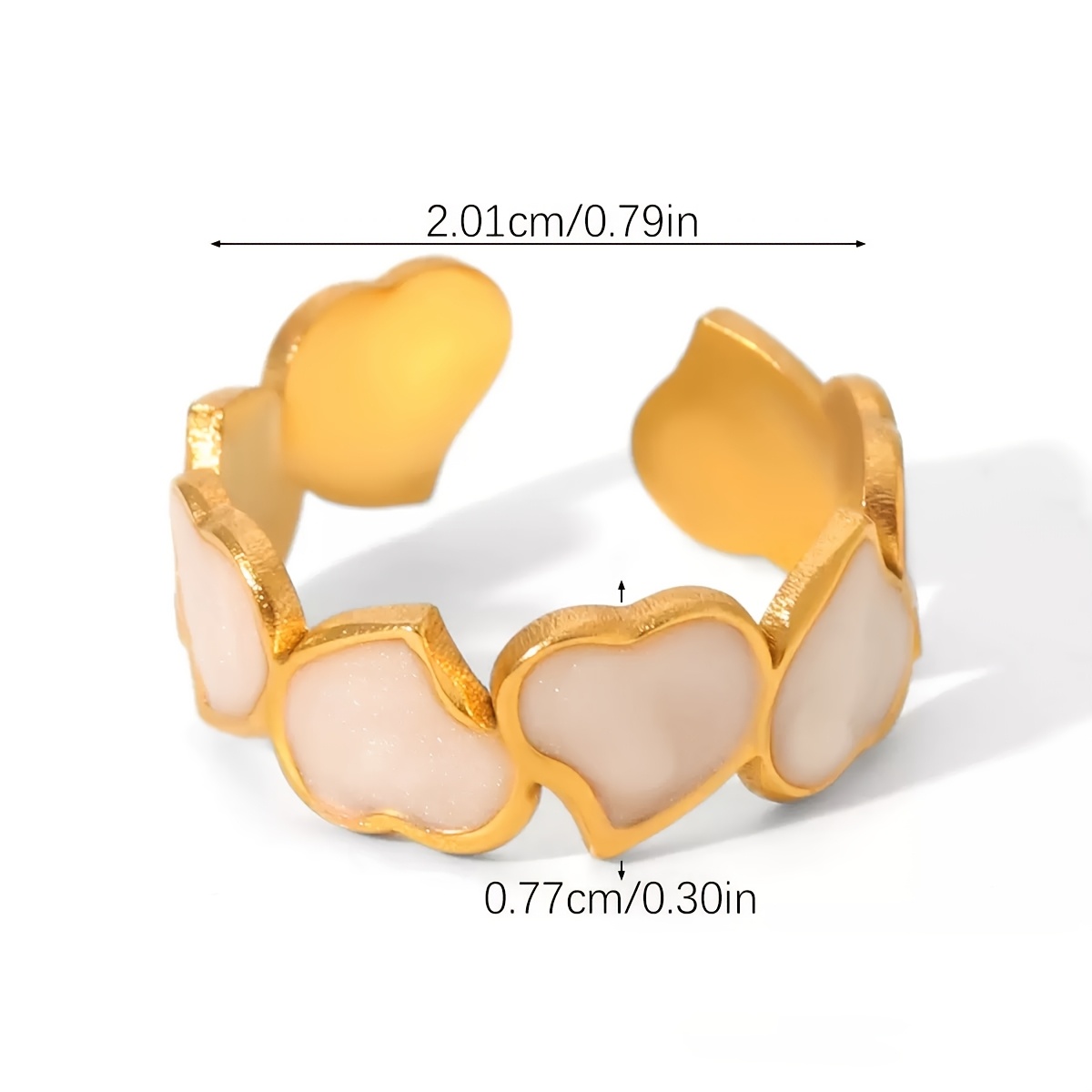 Women's High-Quality Hypoallergenic Golden Open Ring, Elegant